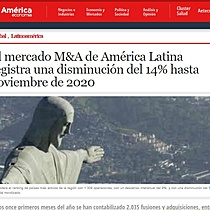 El mercado M&A de Amrica Latina registra una disminucin del 14% hasta noviembre de 2020